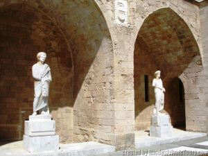 Allure Tours in Rhodes Greece, Statues in the Grand Master Palace