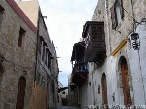 Turkish style buildings, Rhodes Port Excursions  