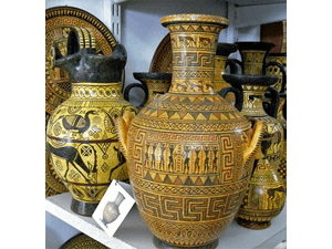 Diseños de cerámica griega antigua
